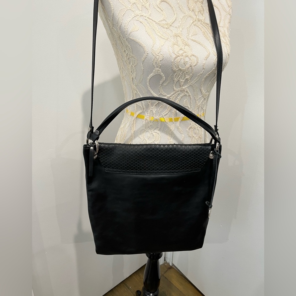 Nardelli Black Leather Crossbody Messenger Bag with Handle and‎ Strap